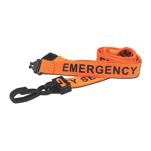 EMERGENCY SERVICES Lanyard With Plastic J Clip