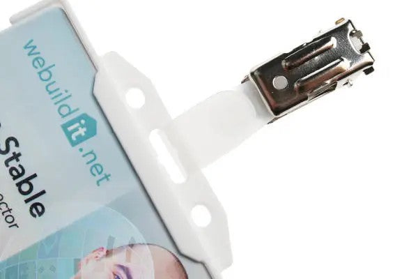 Lever ID Card Clip With Nylon Strap & Plastic Popper
