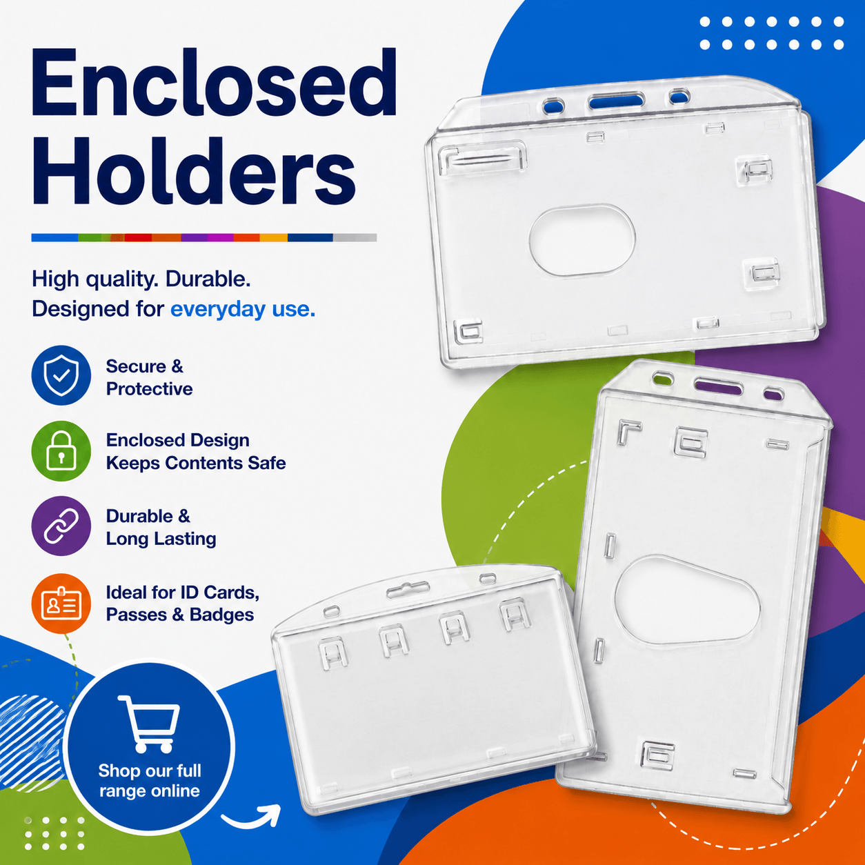Enclosed ID Card Holders