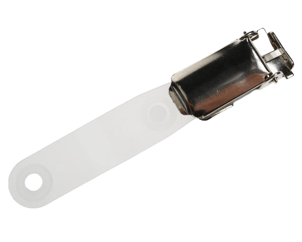 Lever ID Card Clip With Nylon Strap & Plastic Popper