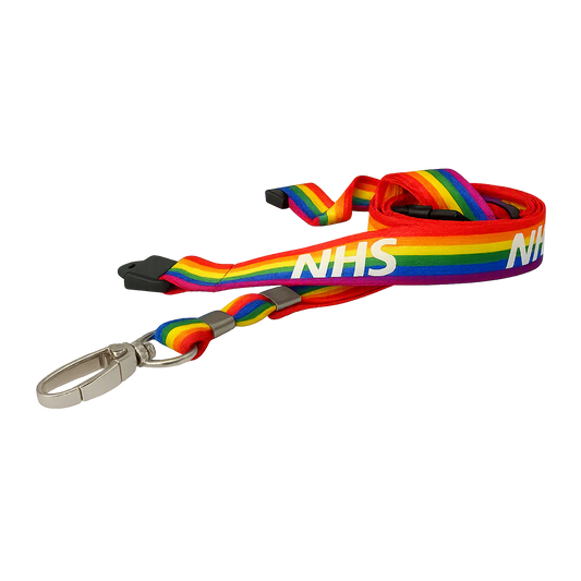 NHS Rainbow Style Lanyard With Lobster Clip
