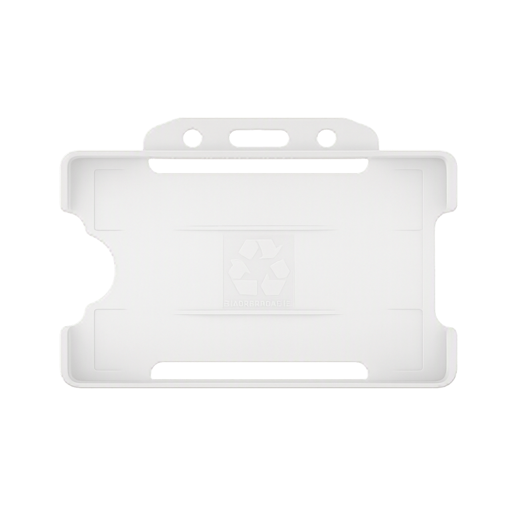 Clear landscape ID card holder on a transparent background