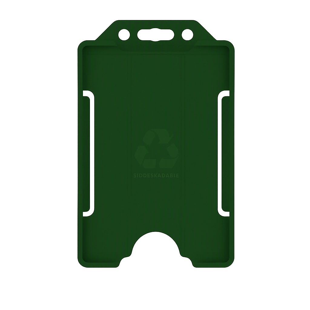 Green portrait ID card holder on a transparent background