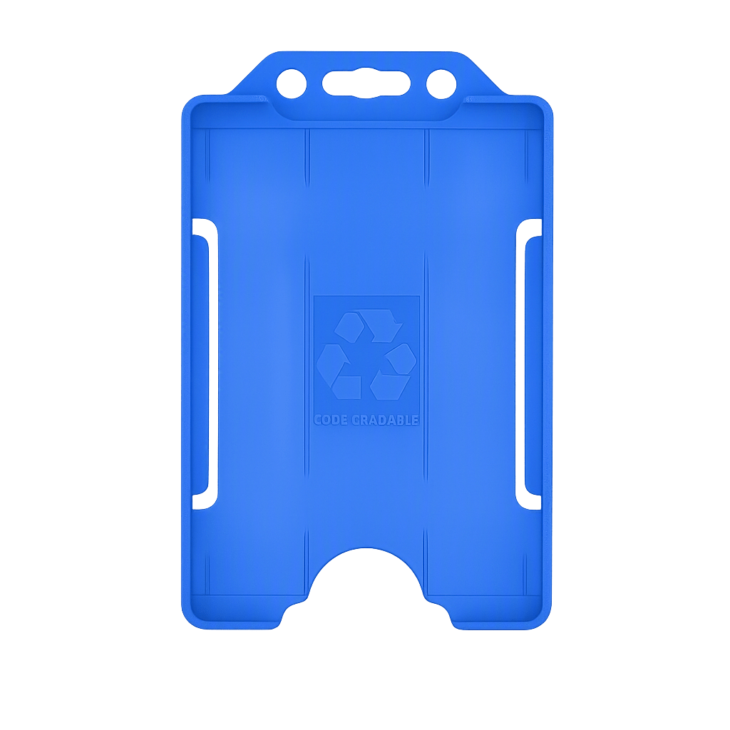 Light blue portrait ID card holder on a transparent background 