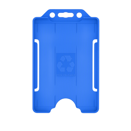 Light blue portrait ID card holder on a transparent background 