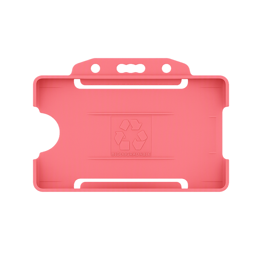 Pink landscape ID card holder on a transparent background