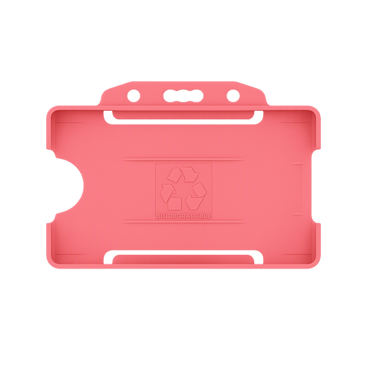 Pink landscape ID card holder on a transparent background