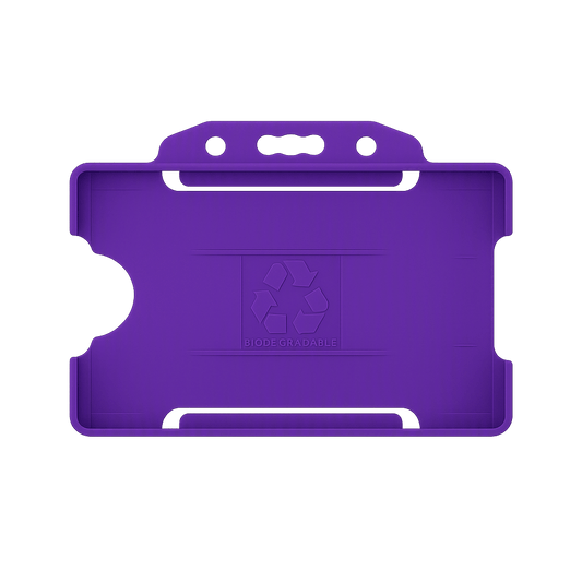 Purple landscape ID card holder on a transparent background
