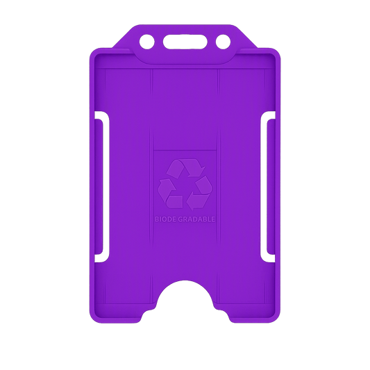 Purple portrait ID card holder on a transparent background